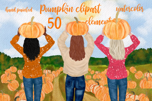 Autumn Clipart Pumpkin Patch Fall Illustrations