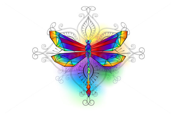Bright Polygonal Dragonfly