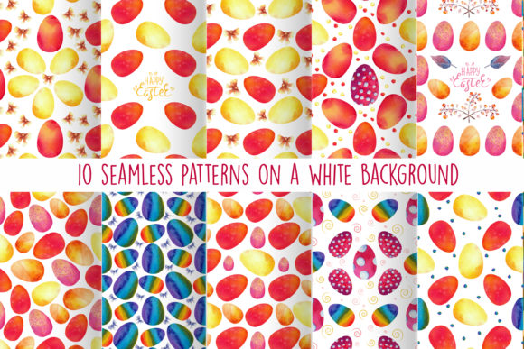 Colorful Easter Eggs. Seamless Patterns