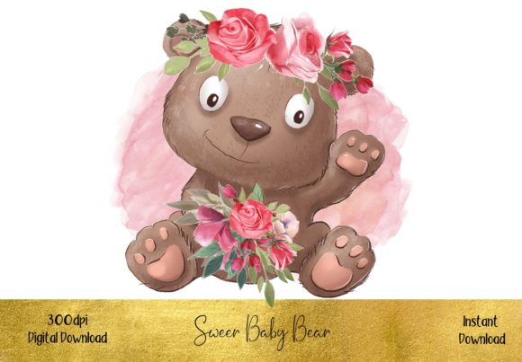 Cute Little Baby Bear Illustration: A Versatile Graphic Design Asset for Handmade Creations