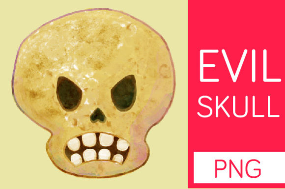 Evil Skull - Halloween Clipart and Illustrations
