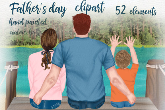 Father and Children, Father s Day Clipart