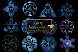 Galaxy Sacred Geometry Clipart and Illustrations