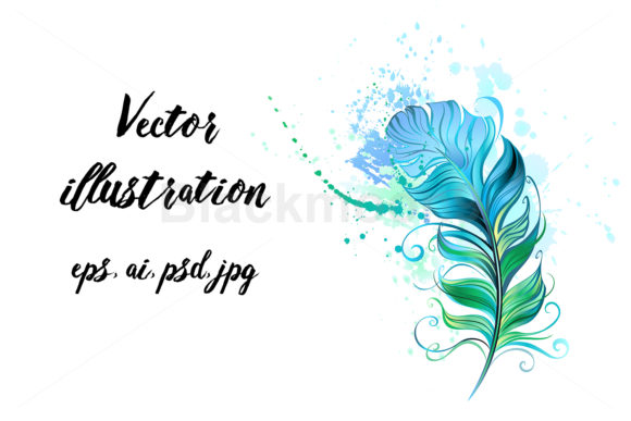 Green Feather Embroidery Design