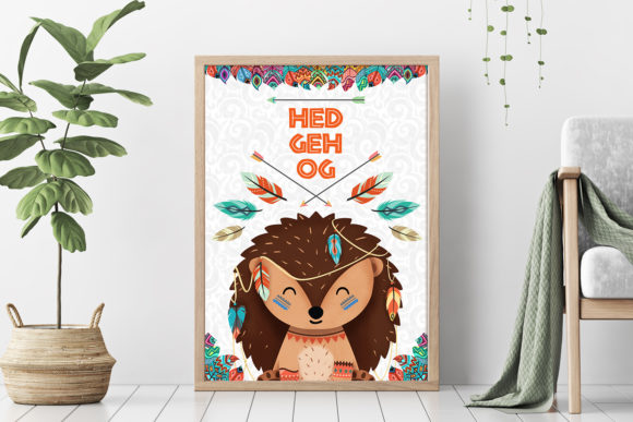Hedgehog Nursery Art Woodland Animal Illustrations