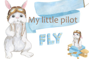My Little Pilot - Rabbit Little Pilot Illustrations