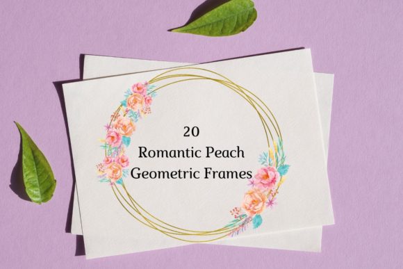 Peach Romantic Geometric Frames Illustrations