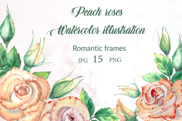 Peach Roses. Romantic Frames